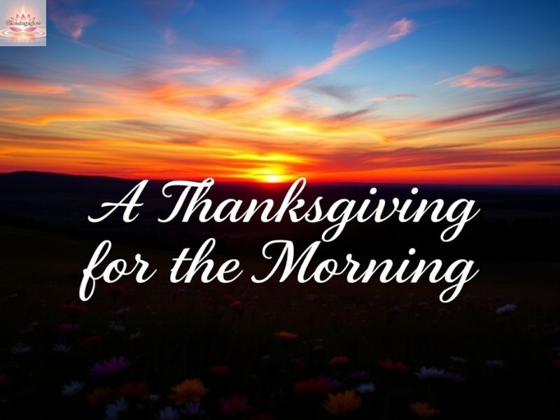 A Thanksgiving for the Morning